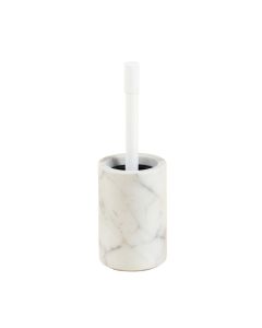 Natural Marble 14.5In . H Free Standing Toilet Brush And Holder