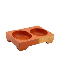 Meadow Falls Pet Feeding Stand With Two Plain Empty Bowls - Terracotta
