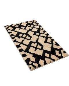 Casanova Geometric Tufted Wool Beige/Black Area Rug
