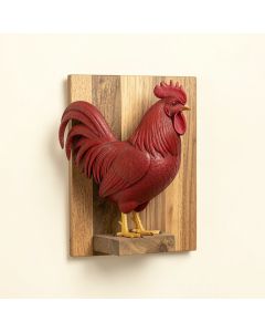 Rooster On Wooden Block Wall Décor (synthetic illustration; no displayed measurements)