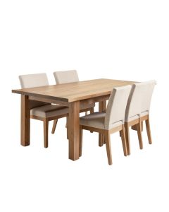 Alingtons 5 - Piece Rubberwood Dining Set (synthetic illustration; no displayed measurements)