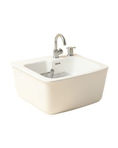 24 '' L X 18 '' W Farmhouse Kitchen Sink With Sink Grid And Basket Strainer