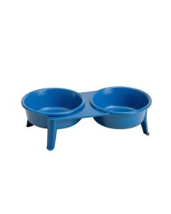 Ash Dell Pet Feeding Stand With Two Plain Empty Bowls - Blue