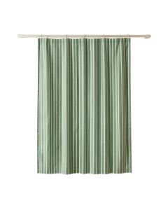 Reed Arc Shower Curtain Hanging Flat From A Plain Rod - Green (synthetic illustration; no displayed measurements)