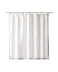 Rowan Bridge Shower Curtain Hanging Flat From A Plain Rod - White (synthetic illustration; no displayed measurements)