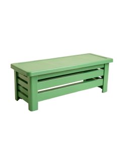 Meadow Bend Narrow Outdoor Storage Bench - Green (synthetic illustration; no displayed measurements)
