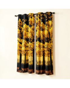 Dade Fall Decorations Lush Beech Fall Tree With Tall Bodies Wilderness Rural Countryside Design Graphic Print & Text Semi-Sheer Rod Pocket Curtain Panel (synthetic illustration; no displayed measurements)