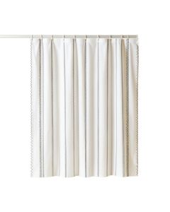 Hazel Dale Shower Curtain Hanging Flat From A Plain Rod - White