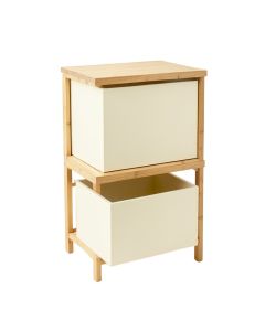Ash Dale Freestanding Pull-Out Hamper Cabinet - Cream