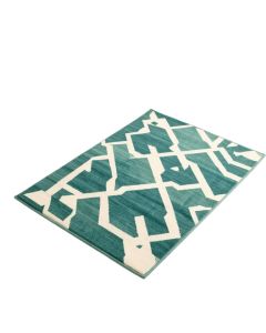 Geometric Teal/White Indoor/Outdoor Area Rug