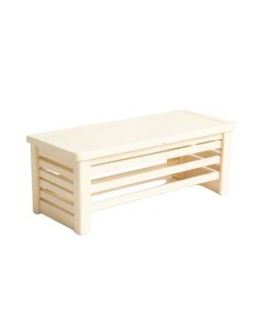 Lake Brook Narrow Outdoor Storage Bench - Cream