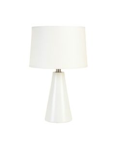 Stone Bluff Table Lamp With A Plain Fabric Shade - White