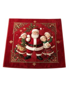 Holiday Christmas Santa Claus With Friends Power Loom Red Rug (synthetic illustration; no displayed measurements)