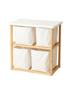 Fern Crossing Laundry Sorting Station With Plain Removable Bags - White