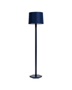 Slate Crest Floor Lamp With A Plain Fabric Shade - Navy (synthetic illustration; no displayed measurements)