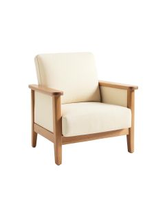 Ash Bend Upholstered Armchair - Cream
