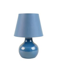 Dawn Dell Table Lamp With A Plain Fabric Shade - Blue