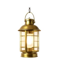 Big Hanging Gold Solar Powered Led Outdoor Lantern