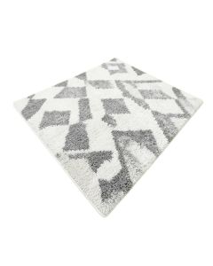 Perras Geometric Shag White/Gray Area Rug