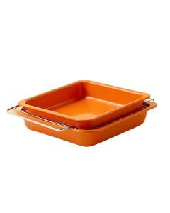 Ayesha Bakeware Double Batch Cookie Pan And Cooling Rack Set , 3-Piece