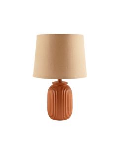 Shore Bridge Table Lamp With A Plain Fabric Shade - Terracotta