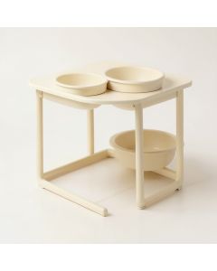 Pine Dale Pet Feeding Stand With Two Plain Empty Bowls - Cream (synthetic illustration; no displayed measurements)