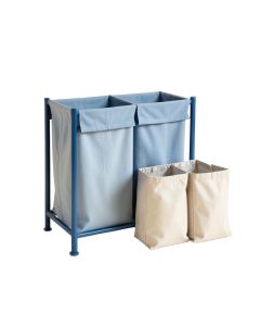 Fern Crest Laundry Sorting Station With Plain Removable Bags - Blue