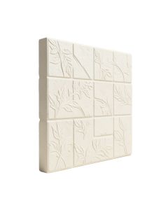 235.2 '' X 19.6 '' Blocks Brick 3D Embossed Plant Fibres Wall Paneling Off-White