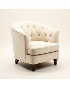 Kestrel Tufted Velvet Upholstered Parsons Chair In Ivory (synthetic illustration; no displayed measurements)