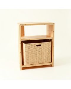 Ridge Arc Freestanding Pull-Out Hamper Cabinet - Beige (synthetic illustration; no displayed measurements)