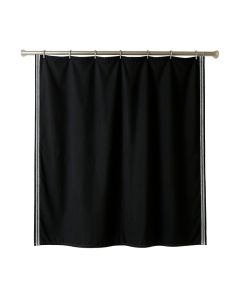 Moss Bridge Shower Curtain Hanging Flat From A Plain Rod - Black (synthetic illustration; no displayed measurements)