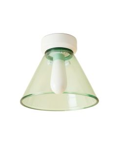4.75 '' H Glass Bell Ceiling Fan Fitter Shade ( Screw On ) In White/Green