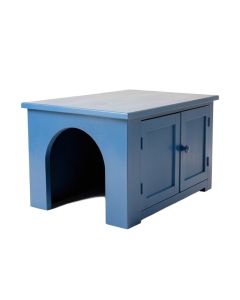 Pine Crossing Empty Furniture-Style Litter Enclosure - Blue (synthetic illustration; no displayed measurements)