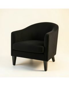 Heath Dale Upholstered Armchair - Black (synthetic illustration; no displayed measurements)