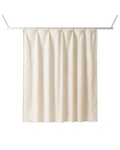 Stone Bluff Shower Curtain Hanging Flat From A Plain Rod - Ivory (synthetic illustration; no displayed measurements)