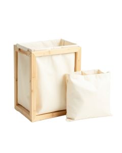 Moss Crossing Laundry Sorting Station With Plain Removable Bags - Cream