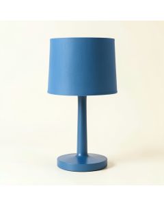 Bay Bluff Table Lamp With A Plain Fabric Shade - Blue (synthetic illustration; no displayed measurements)
