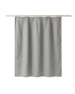Field Falls Shower Curtain Hanging Flat From A Plain Rod - Gray