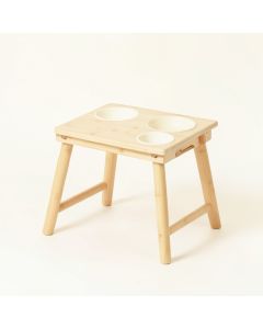 Moss Crossing Pet Feeding Stand With Two Plain Empty Bowls - Ivory (synthetic illustration; no displayed measurements)
