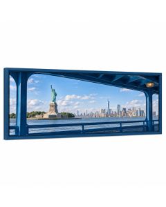 Panoramic Statue Viewed Through A Ferry