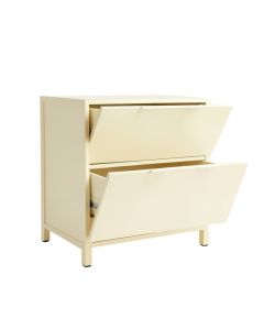 Stone Canyon Freestanding Pull-Out Hamper Cabinet - Cream