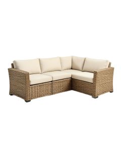 Jahzell 30.7 '' Wide Outdoor Wicker Patio Sectional With Cushions (synthetic illustration; no displayed measurements)