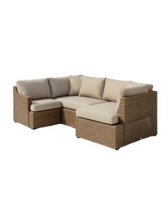 Gin 112.4 '' Wide Reversible Patio Sectional With Cushions (synthetic illustration; no displayed measurements)