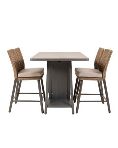 Alijha 3 Piece Bar Height Dining Set With Cushions