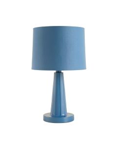 Maple Bridge Table Lamp With A Plain Fabric Shade - Blue