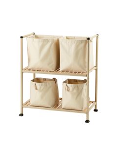 Clay Bend Laundry Sorting Station With Plain Removable Bags - Beige