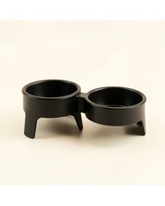 Laurel Bend Pet Feeding Stand With Two Plain Empty Bowls - Black (synthetic illustration; no displayed measurements)