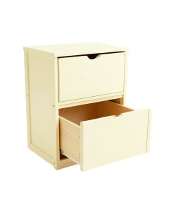 Pine Bend Freestanding Pull-Out Hamper Cabinet - Ivory (synthetic illustration; no displayed measurements)