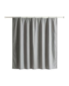 Maple Canyon Shower Curtain Hanging Flat From A Plain Rod - Gray
