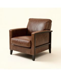 Gaines 25 '' Wide Top Grain Leather Armchair (synthetic illustration; no displayed measurements)